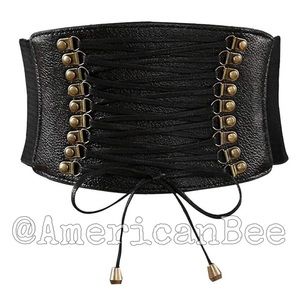 Leather High Waist Belt Wide Elastic Stretch